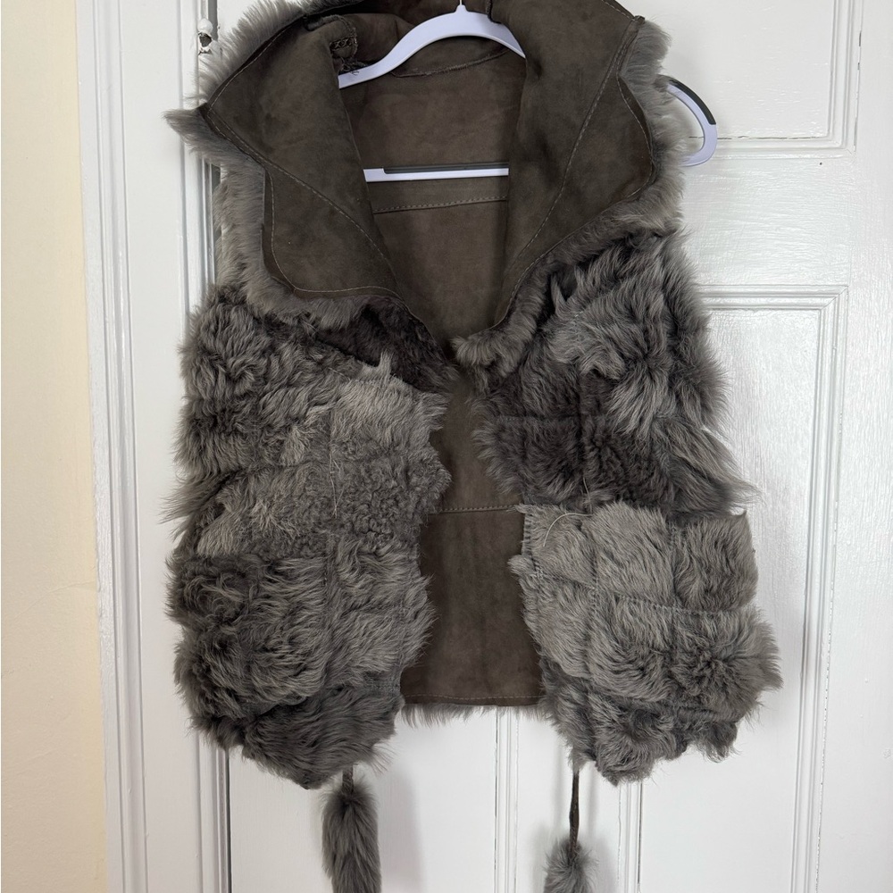 Gray Faux Fur Vest